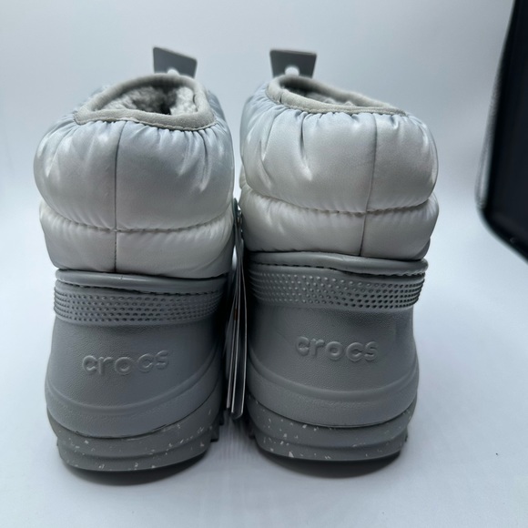 Crocs Boot Women Size 6 Grey White Classic Neo Puff Shorty Ankle Lined Snow NEW - Picture 6 of 7
